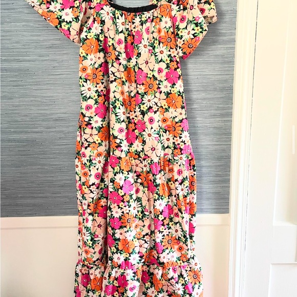 Karlie Floral Multi Poplin Square Neck Maxi Dress - Picture 2 of 2